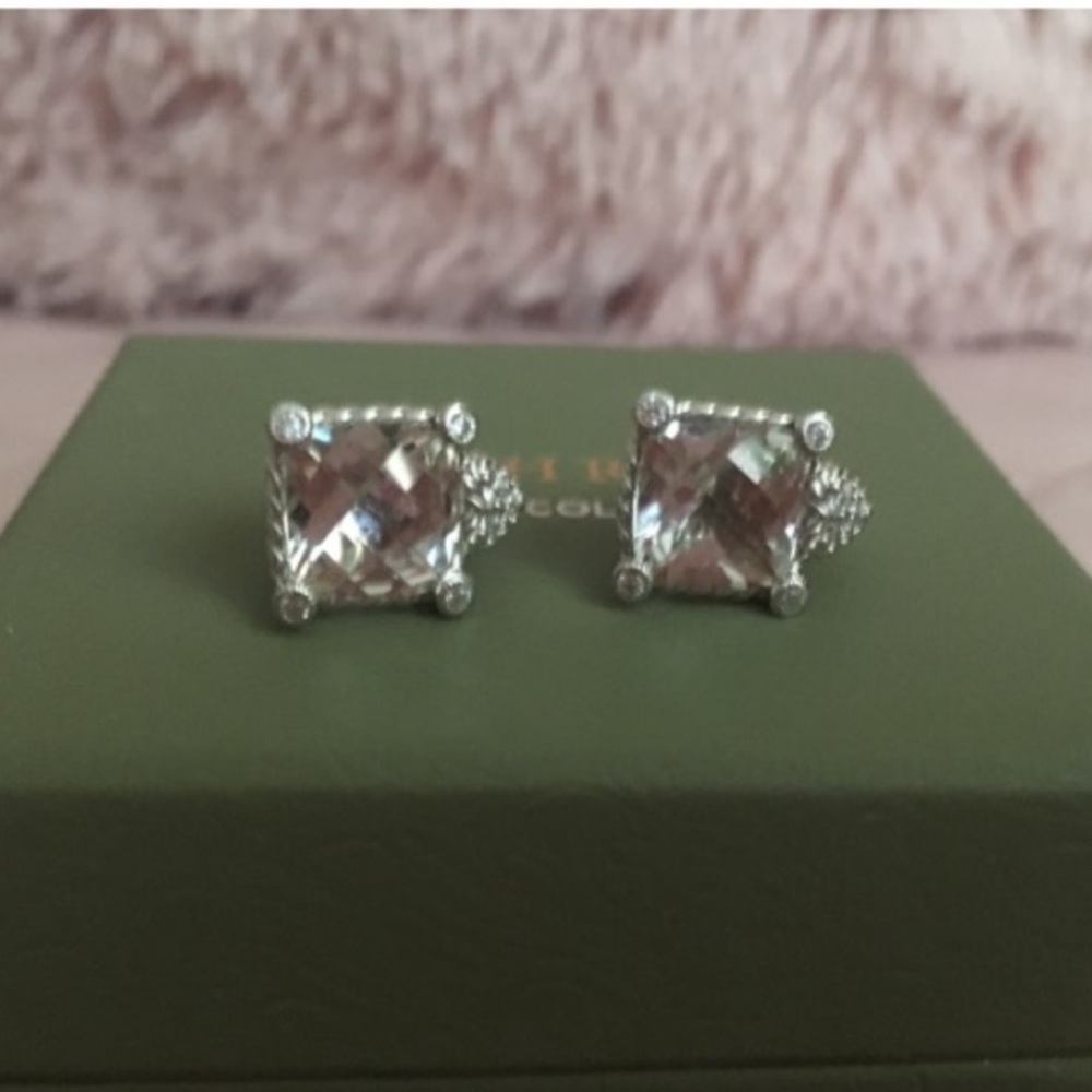 Judith Ripka NWT White Topaz Stud Earrings 💎💖